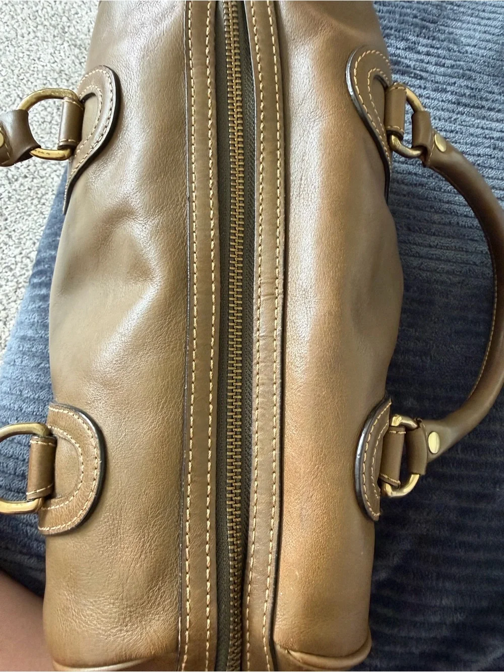Banana Republic Classic Brown Leather Satchel Handbag